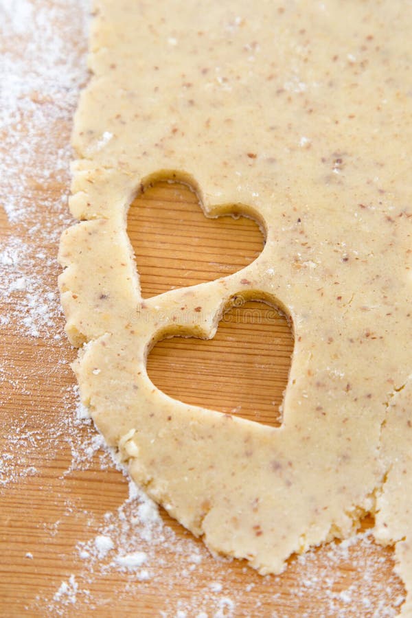 Close up of preparing gingerbread cookies for christmas