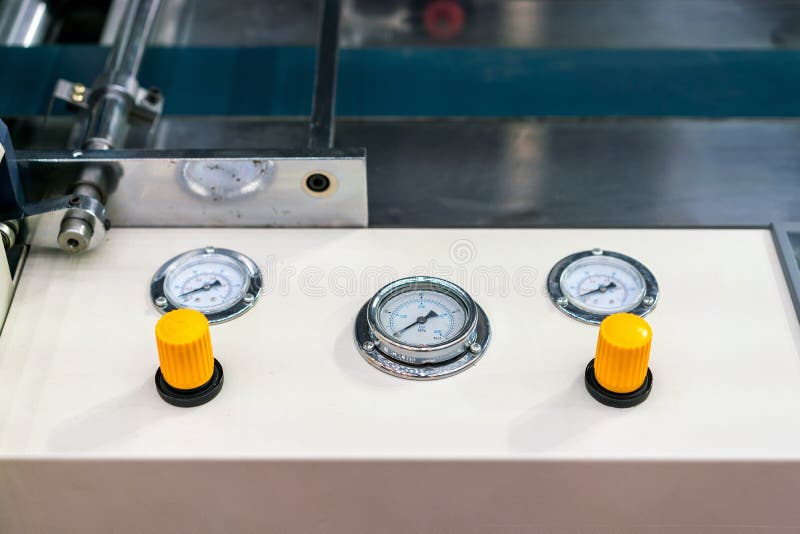 Close Up Pressure Gauge and Adjustment Suction Valve Control at Control