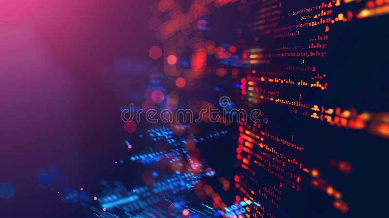 Close up of programming code on a laptop screen with blurred background. AIG53F. vector illustration