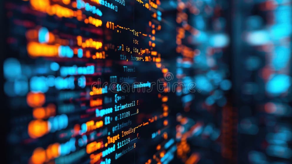 Close Up of Programming Code on a Laptop Screen with Blurred Background ...