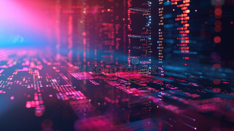 Close up of programming code on a laptop screen with blurred background. AIG53F. stock illustration