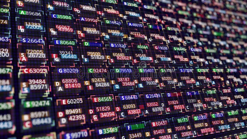 Close up of programming code strings changing the digital on screen, abstract hacking background. Animation. Many rows vector illustration