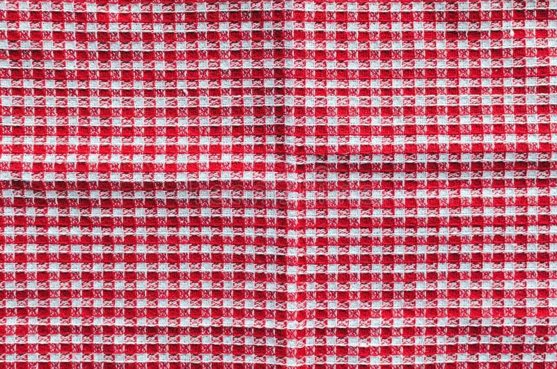 Close up quadriculado vermelho da tela, textura da toalha de mesa Branco um vermelho imagem de stock royalty free Close up quadriculado vermelho da tela, textura da toalha de mesa Branco um vermelho imagem de stock royalty free
