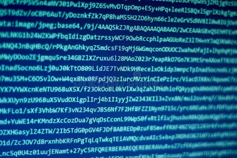 Close up of random computer code comprised of numbers and letters.