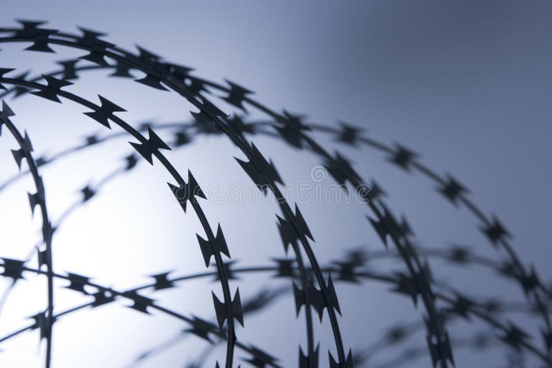 CloseUp of Razor Wire stock image. Image of object, defense 4858143
