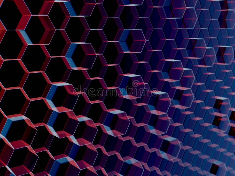 Close Up of Red and Blue Abstract Hexagon Background Stock Illustration -  Illustration of hexagon, banner: 148860750