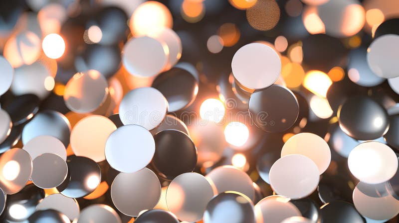 A close-up of reflective spheres creating an abstract, luminous composition royalty free illustration