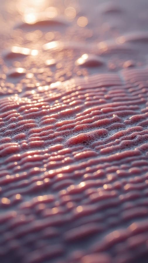 Close-up of rippling sand patterns at sunset beach royalty free illustration