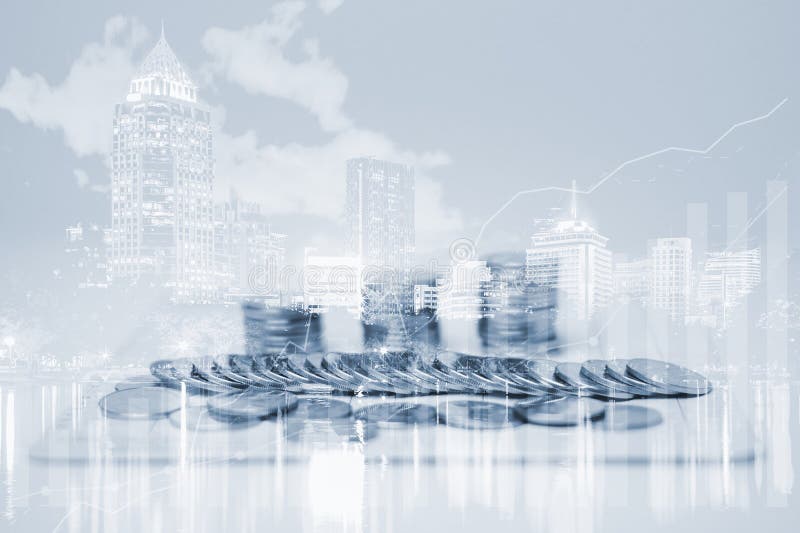 Close up of rows coins royalty free illustration