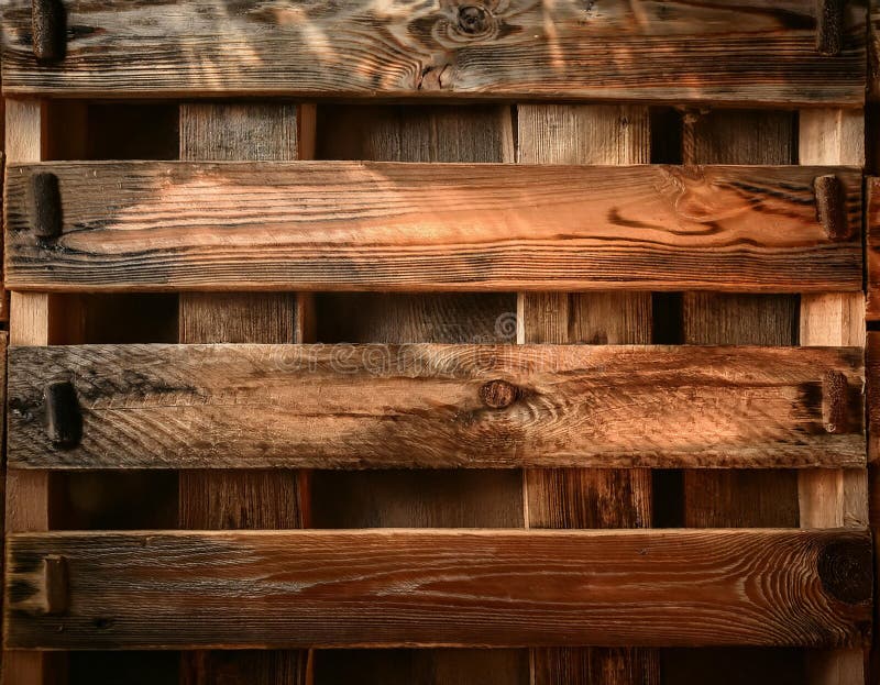 Close-Up of a Rustic Wooden Crate with Visible Grain and Texture stock illustration