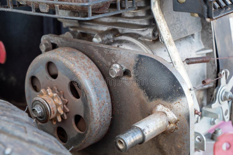 Close up of rusty small engine royalty free stock photography