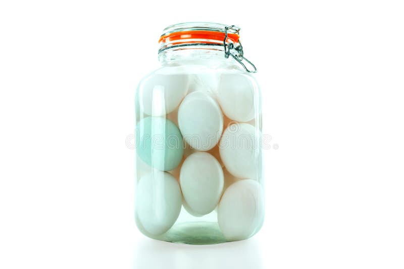 Salted Duck Eggs in Glass Jar on White Background. Stock Image Image of produce, fresh 185323909