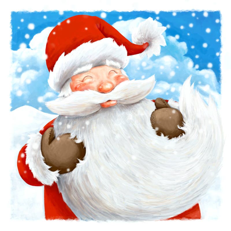 Close up santa claus christmas card design