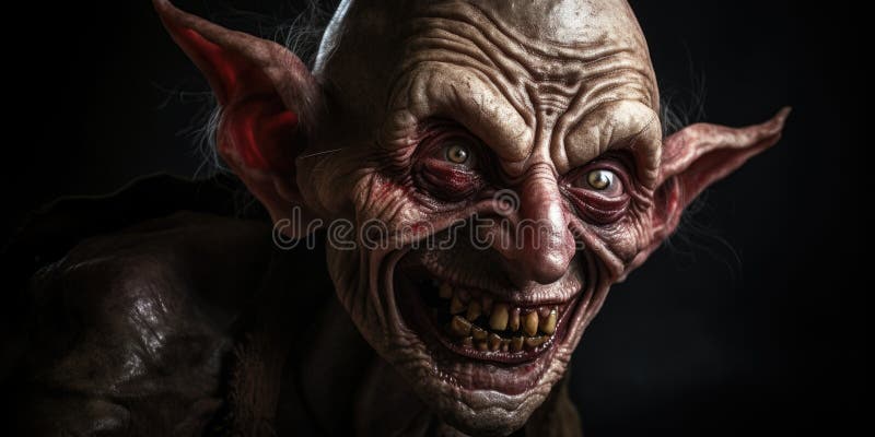 A close up of a scary creature royalty free illustration