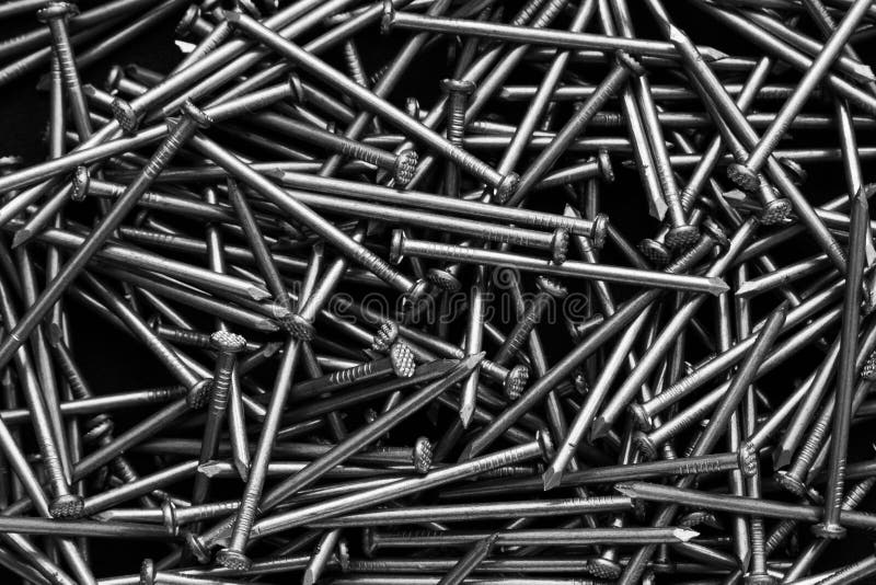 Scattering of Black Screws for Wood. Construction Materials Stock Image ...