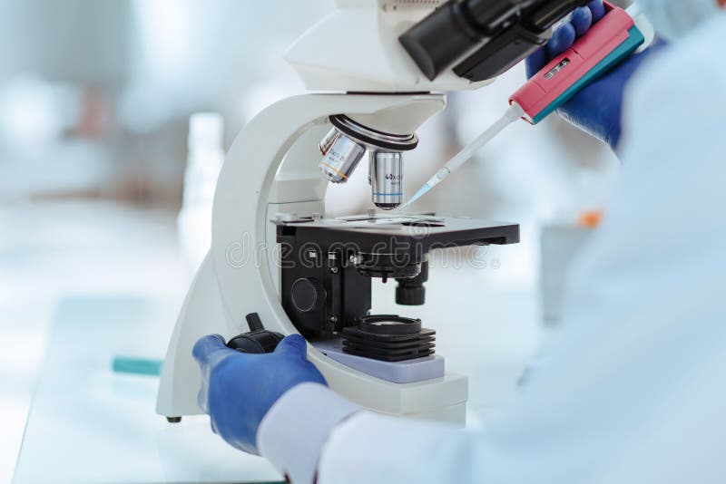 Close up. scientist microbiologist testing samples in the laboratory. royalty free stock image