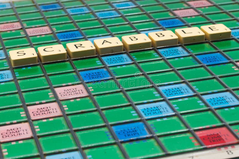 Close Up of Scrabble Game Board Stock Image Image of font, text