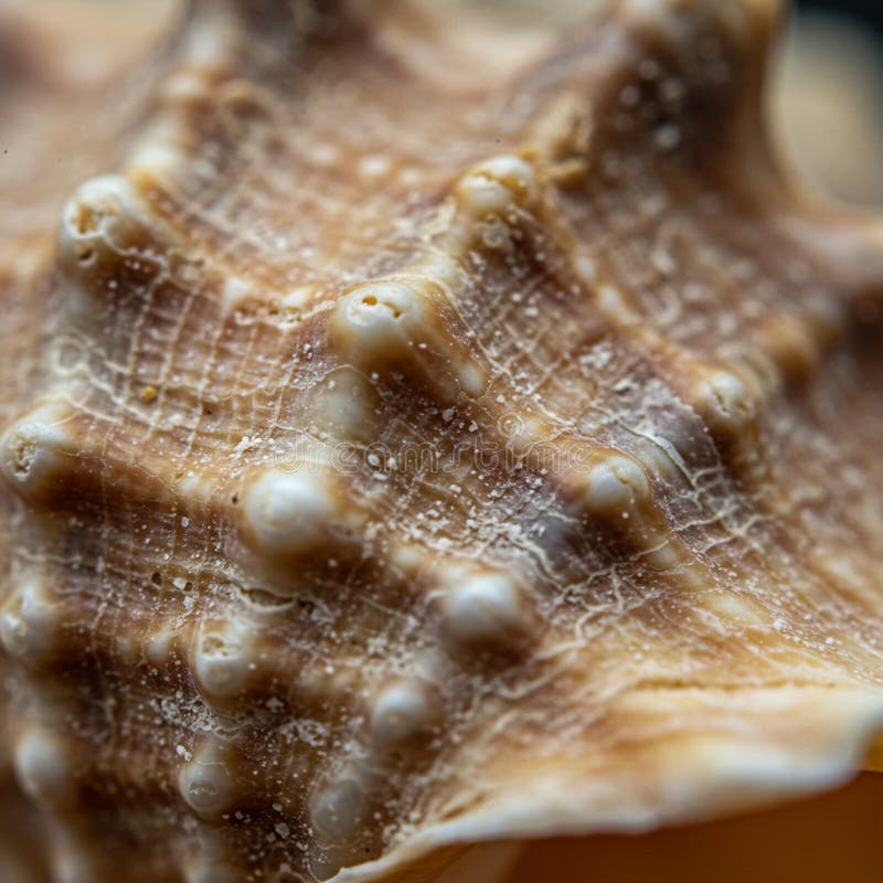 Close-up of a seashell surface with intricate textures and patterns. vector illustration