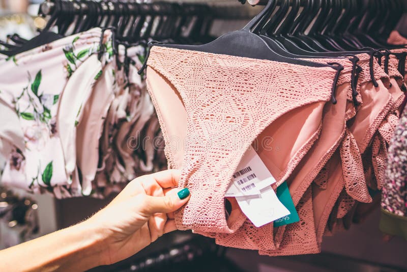 Close-up of Women Panties in the Fashion Store. Panties in