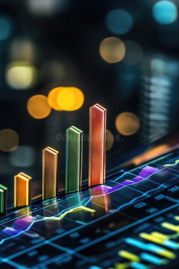 A Close-up Shot of a Bar Chart Displayed on a Laptop Screen Stock Photo ...