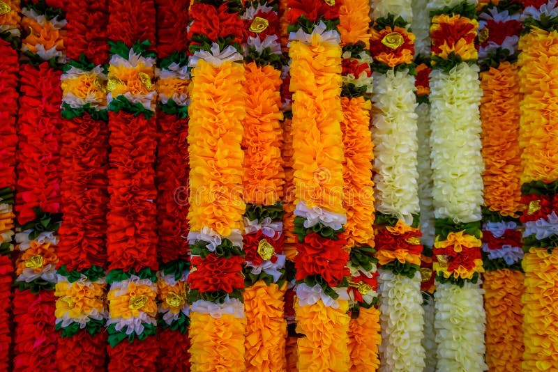 Close Up Shot of Beautiful Flower Garland in Malaysia Stock Photo ...