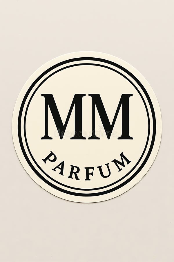 Circular MM Parfum Label Design vector illustration