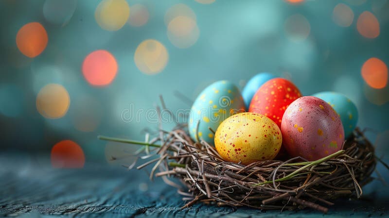 Easter Eggs in Nest royalty free illustration