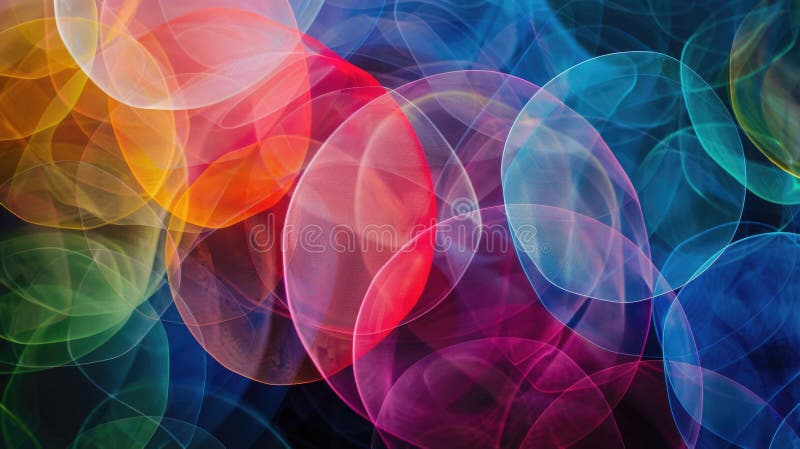 A close-up shot of a group of colorful circles stock images