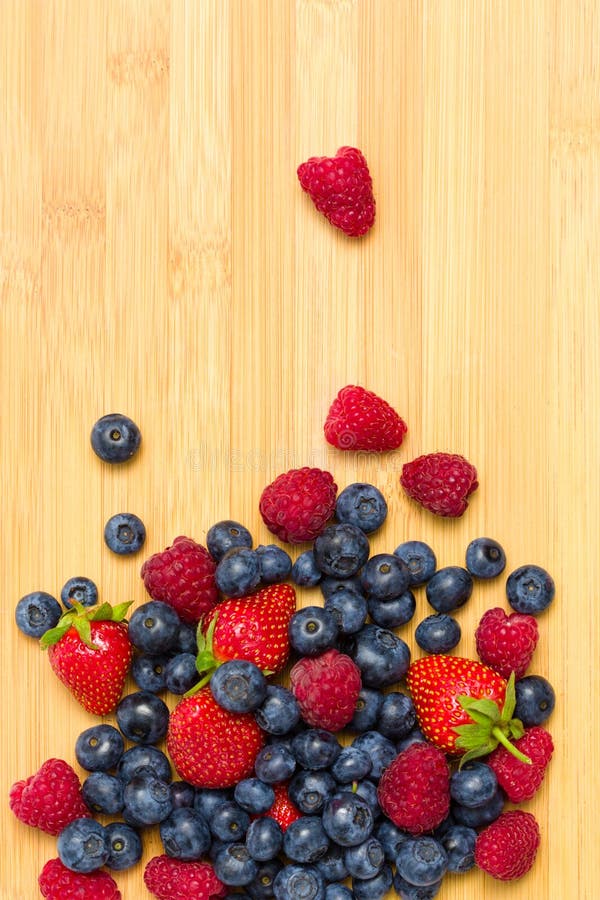 Close up shot of heap of berries on the table royalty free stock photo