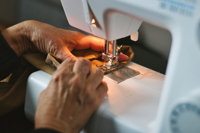 Skillful Hand Sewer On Sewing Machine Stock Photo 783831631