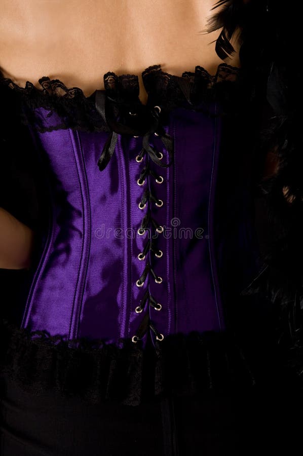 Close-up shot of purple corset