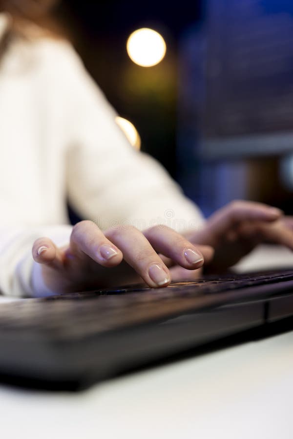 Close up shot of remote IT worker testing and debugging code stock photos