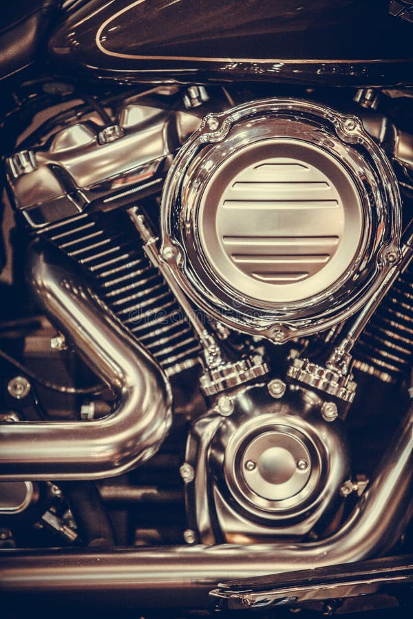 Close up shot of V-Twin motorcycle engine. Close up shot of V-Twin motorcycle engine.