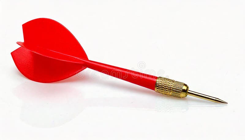 A close-up shot of a vibrant red dart ready for a game of darts royalty free illustration