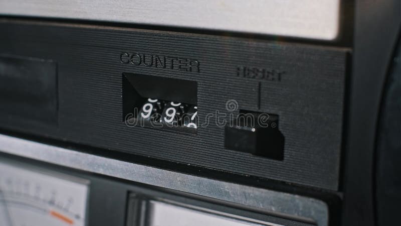 Vintage Reel to Reel Counter Close Up stock footage