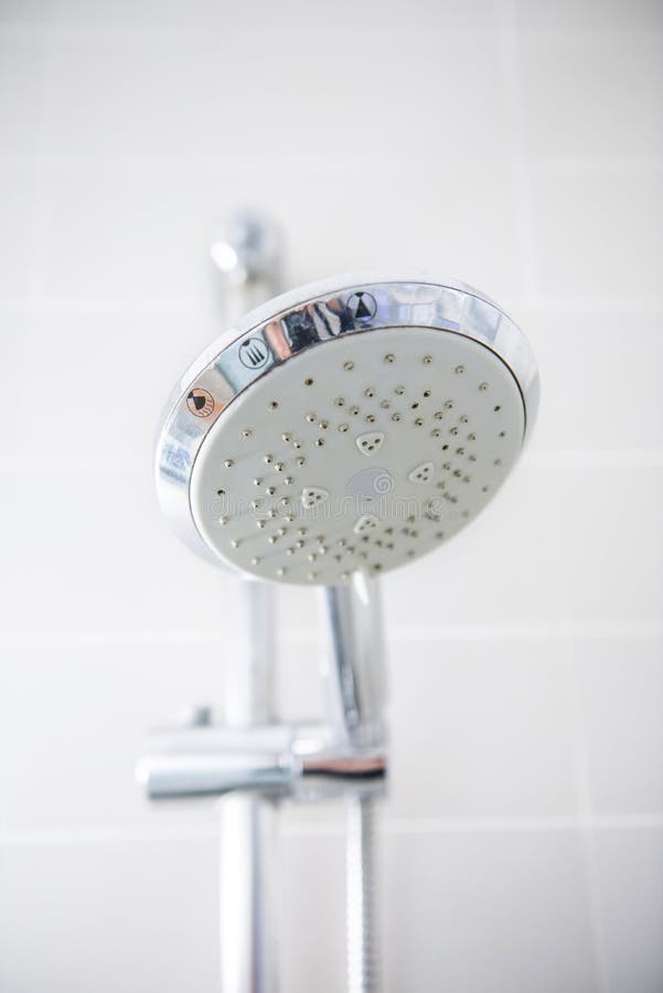 Close Up of Shower in the Bathroom Stock Image Image of gray, falling