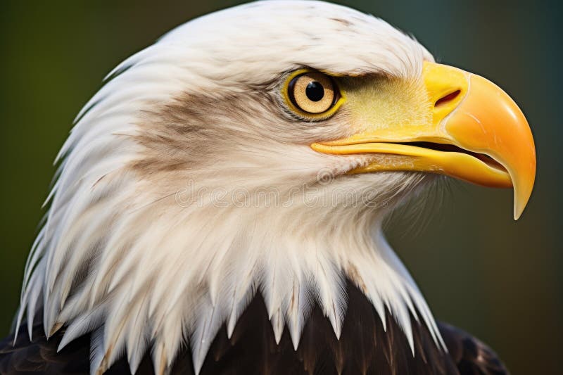 Closeup Showing the Sharp Beak of a Bald Eagle Stock Illustration