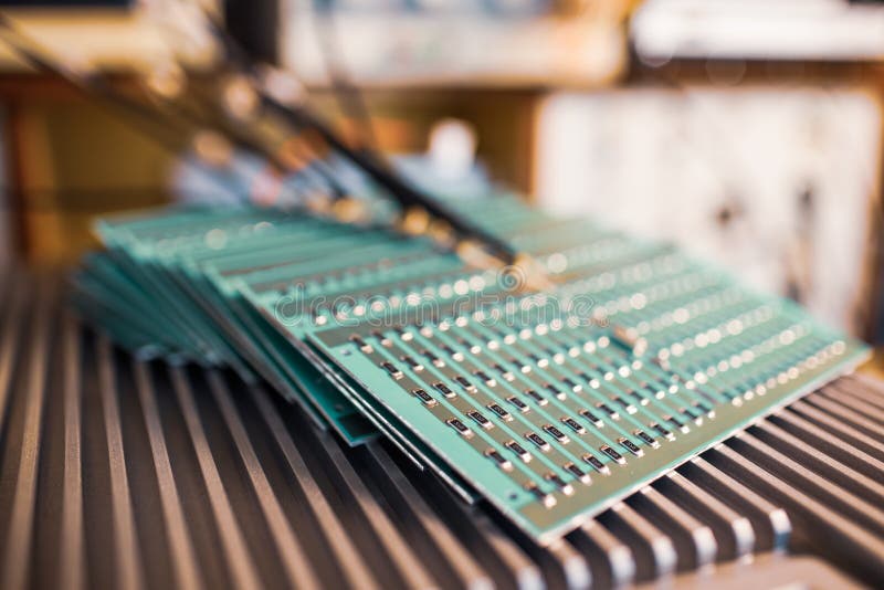 Closeup Side View of a Panel of SMD Resistors Stock Image Image of