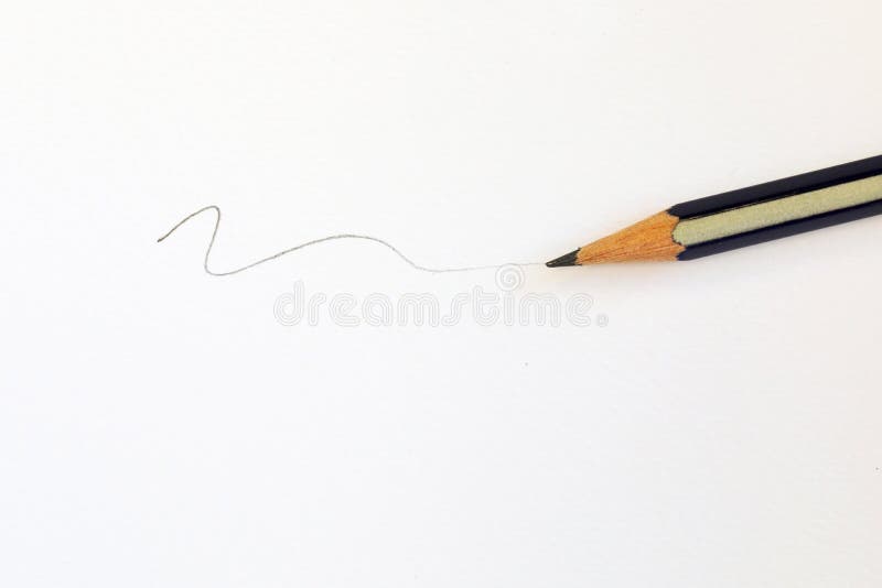 Sharp Graphite Lead Pencil Drawing a Line in Various Compositions and