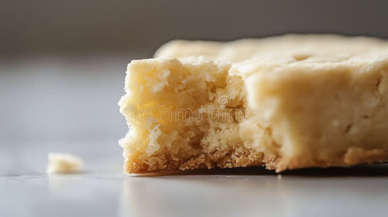 Close-Up of A Single Shortbread Cookie on a Light Surface stock illustration