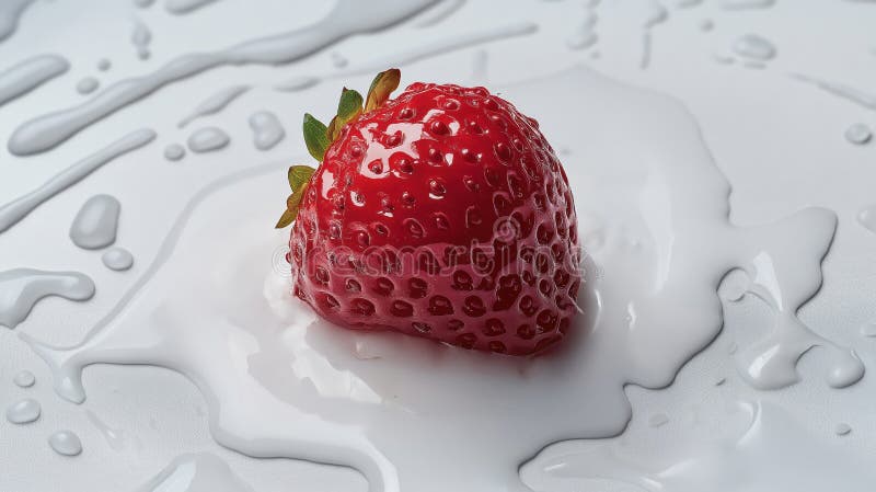 Close-up of a single strawberry royalty free illustration