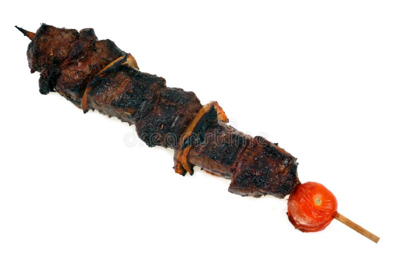 Brochette of grilled beef stock photo. Image of background 139302162