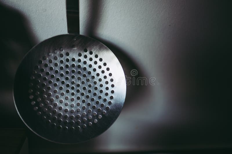 Close Up of a Skimmer in the Kitchen Stock Photo Image of equipment