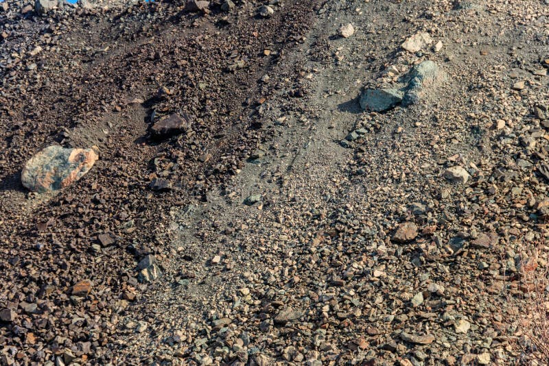 Close-up of slag heap of iron ore quarry stock photos