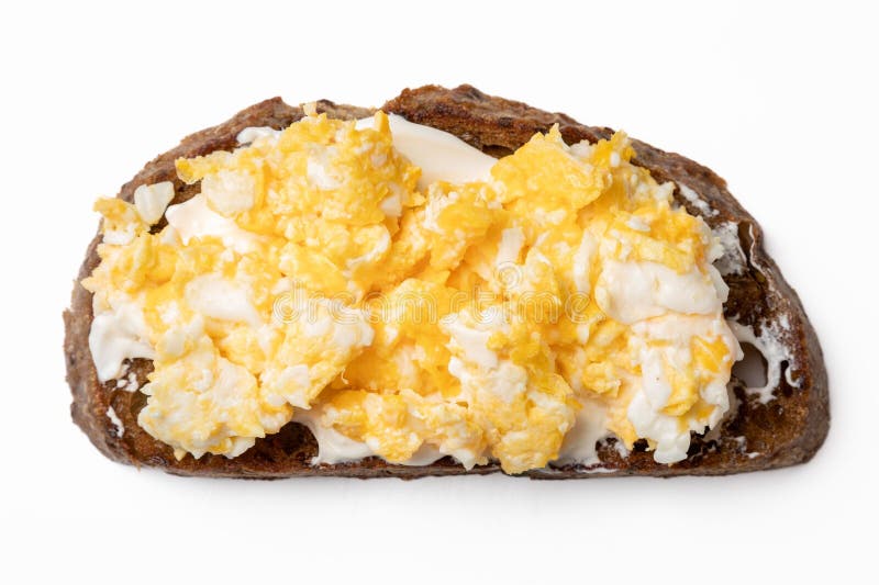 Closeup of a Slice of Sourdough Bread with a Layer of Cream Cheese and