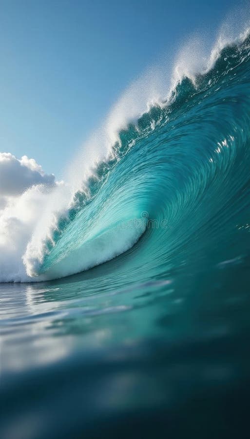 Close up, small wave impacts calm water, creating a burst, fluid, green vector illustration