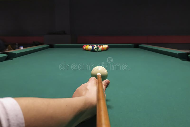 Snooker Hand Aiming the Cue Ball Stock Image Image of entertainment
