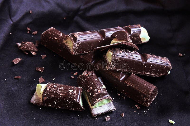 Chocolate with Mint Filling Stock Image Image of candy, brown 107678919