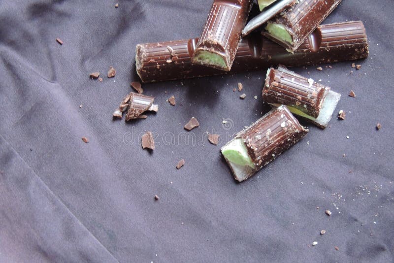 Chocolate with Mint Filling Stock Photo Image of candy, peppermint 107678920