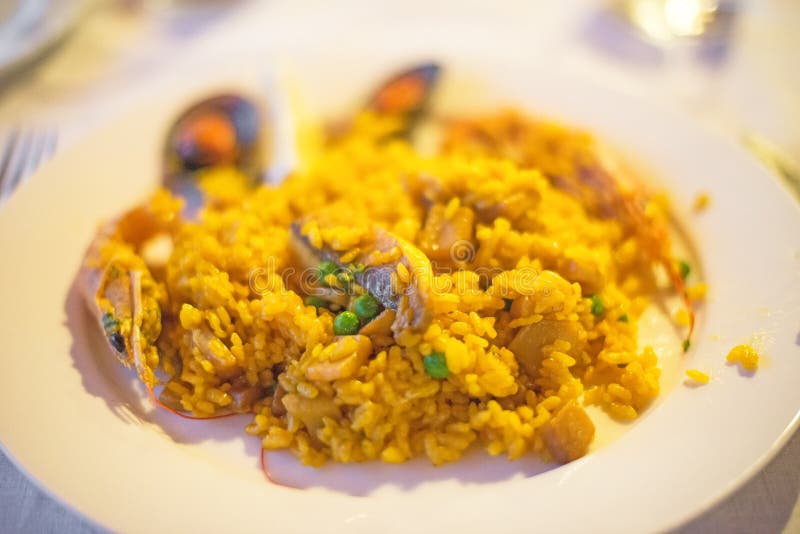 Closeup of Spanish Paella. Stock Photo Image of dish, kitchen 51178090